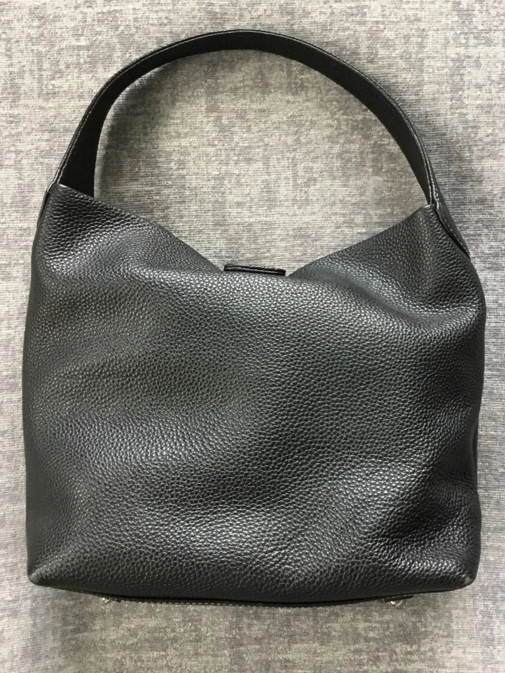 Dooney & Bourke Pebble Grain Logo Lock Slouch Hobo Bag-Black Leather w/Dust Bag